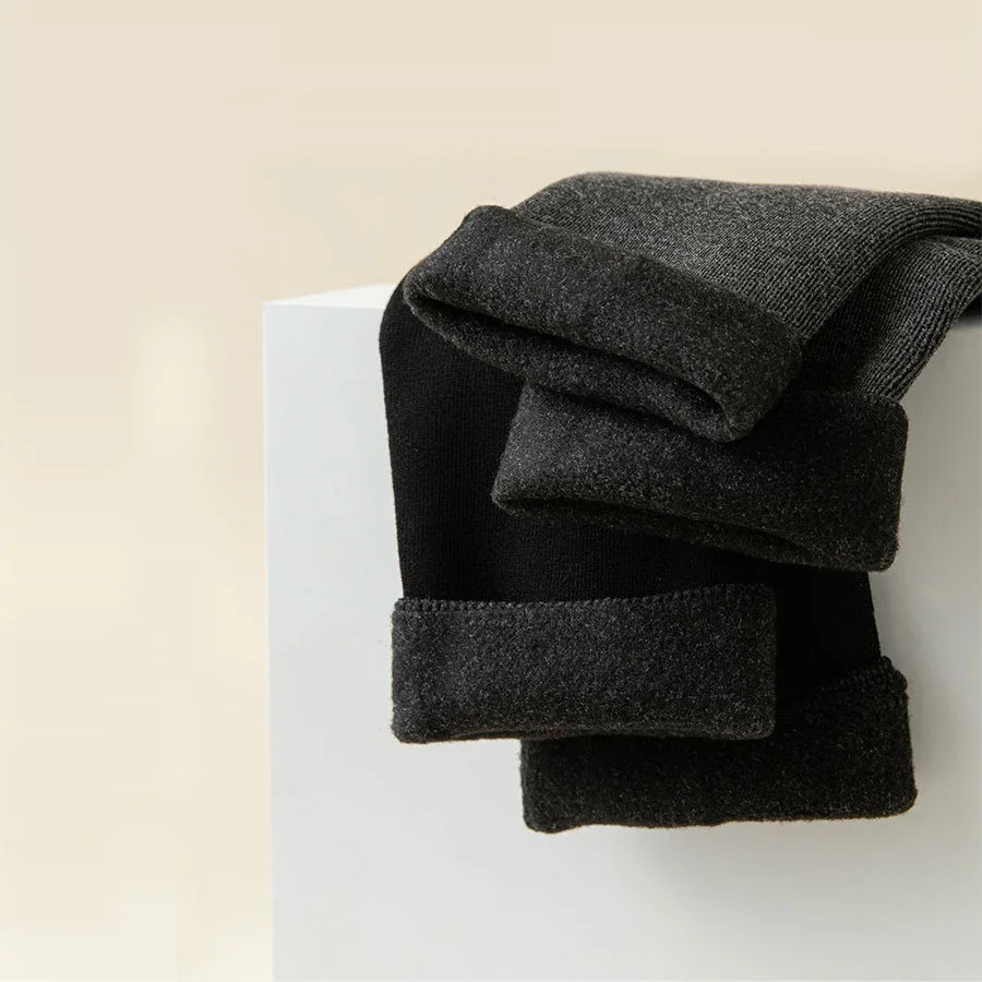 4 Pasang Kaus Kaki Musim Dingin Pria Kaus Kaki Bot Salju Termal Tebal Hangat Kaus Kaki Lantai Warna Solid Kaus Kaki Kasmir Anti-dingin Luar Ruangan Lembut