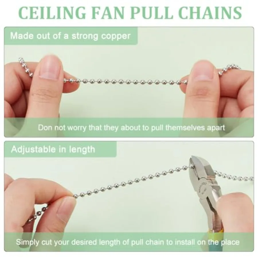 4Pcs Butterfly and Dragonfly Alloy Ceiling Fan Pull Chain Extenders, Retro Rainbow Ceiling Fan Extension with Steel Ball Chain view 4
