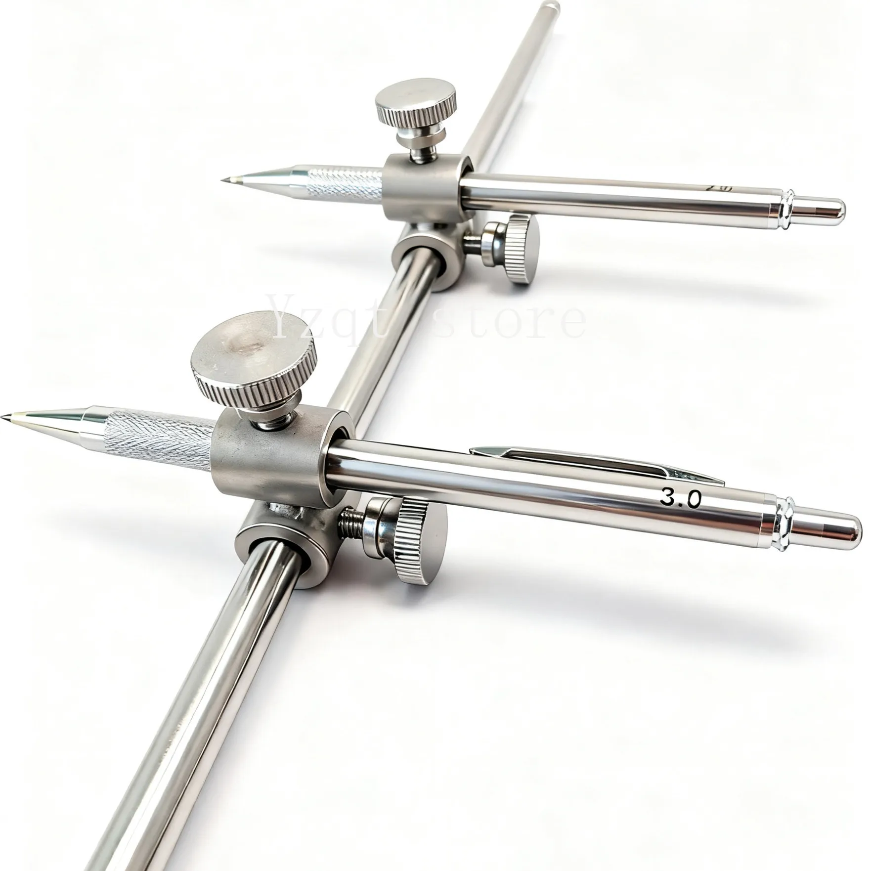 Industrial Grade Bold Solid Stainless Steel Compass Gauge Metal Drawing Round Pen Smooth Wear-resistant  Steel Needle