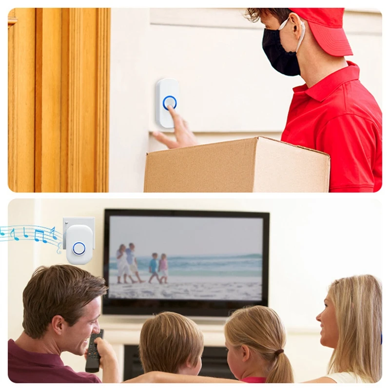 24-Hour Delivery Waterproof Wireless Doorbell Home Welcome Smart Home Door Bell Remote Smart Bell Chime