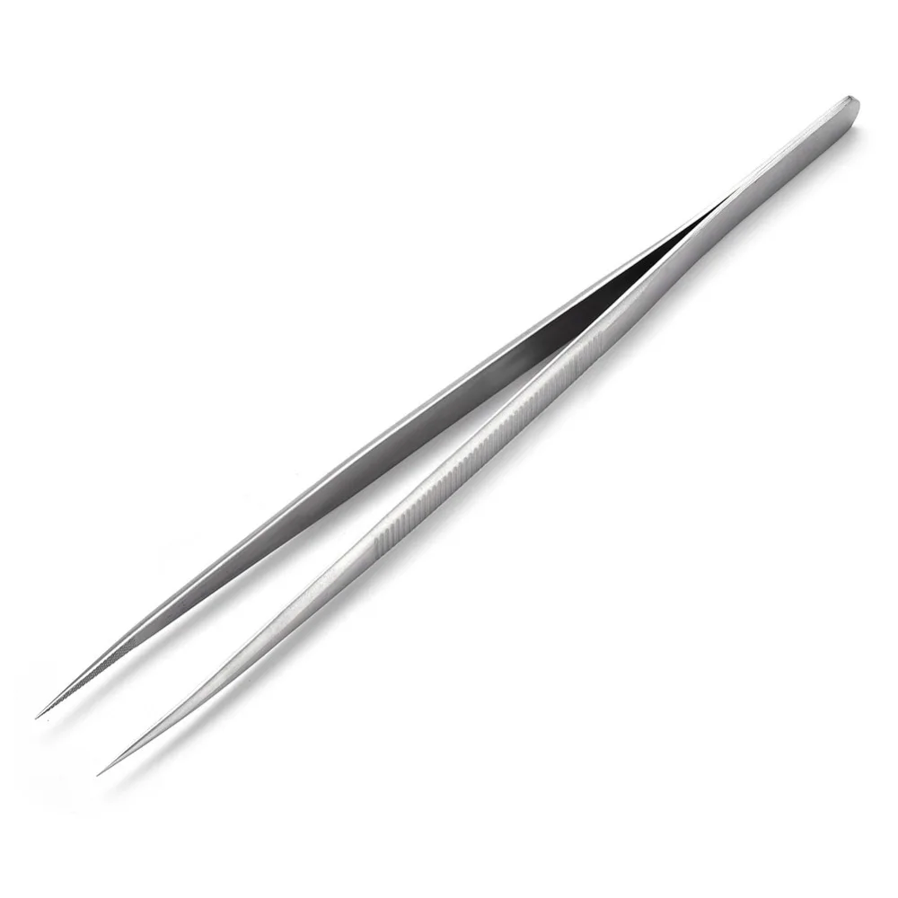 Professional With Lock Stainless Steel Tweezers Straight Design Non-slip Grip Jewelry Tweezers DIY Jewelry Tool Gem Handling