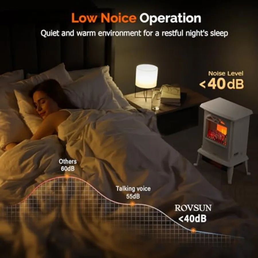 1500 واط موقد كهربائي سخان الفضاء 22.4 ''H المحمولة قائما بذاته مع مقبض التحكم ثلاثية الأبعاد تأثير لهب واقعي ارتفاع درجة الحرارة