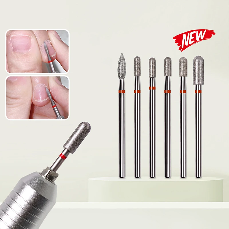 F Tooth Diamond Nail Polishing Head For Manicure, Removing Exfoliating Nail Drill Bits Straight Round Shape Nail Accessories