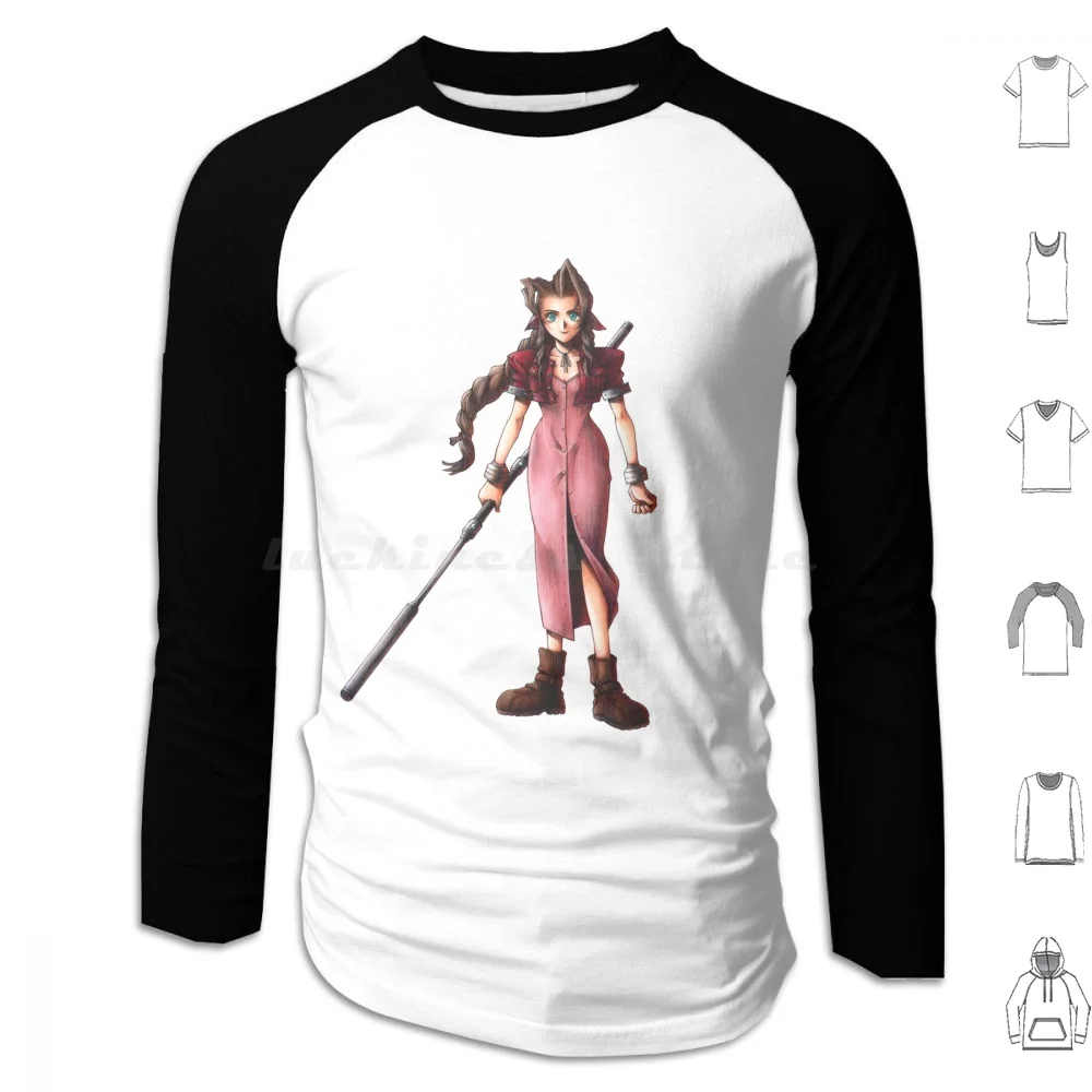 Final Fantasy Vii-Aerith Hoodies Long Sleeve Tifa Lockhart Tifa Lockhart Cloud Strife Cloud Strife Kuraudo Sutoraifu