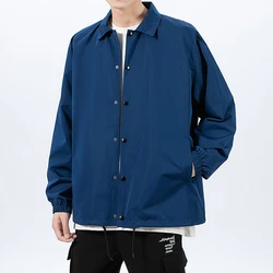 Benutzer definierte Logo Hip Hop Streetwear schlichte schwarze Coach Jacken Vintage wasserdichte leichte Wind breaker Coach Jacke für Männer