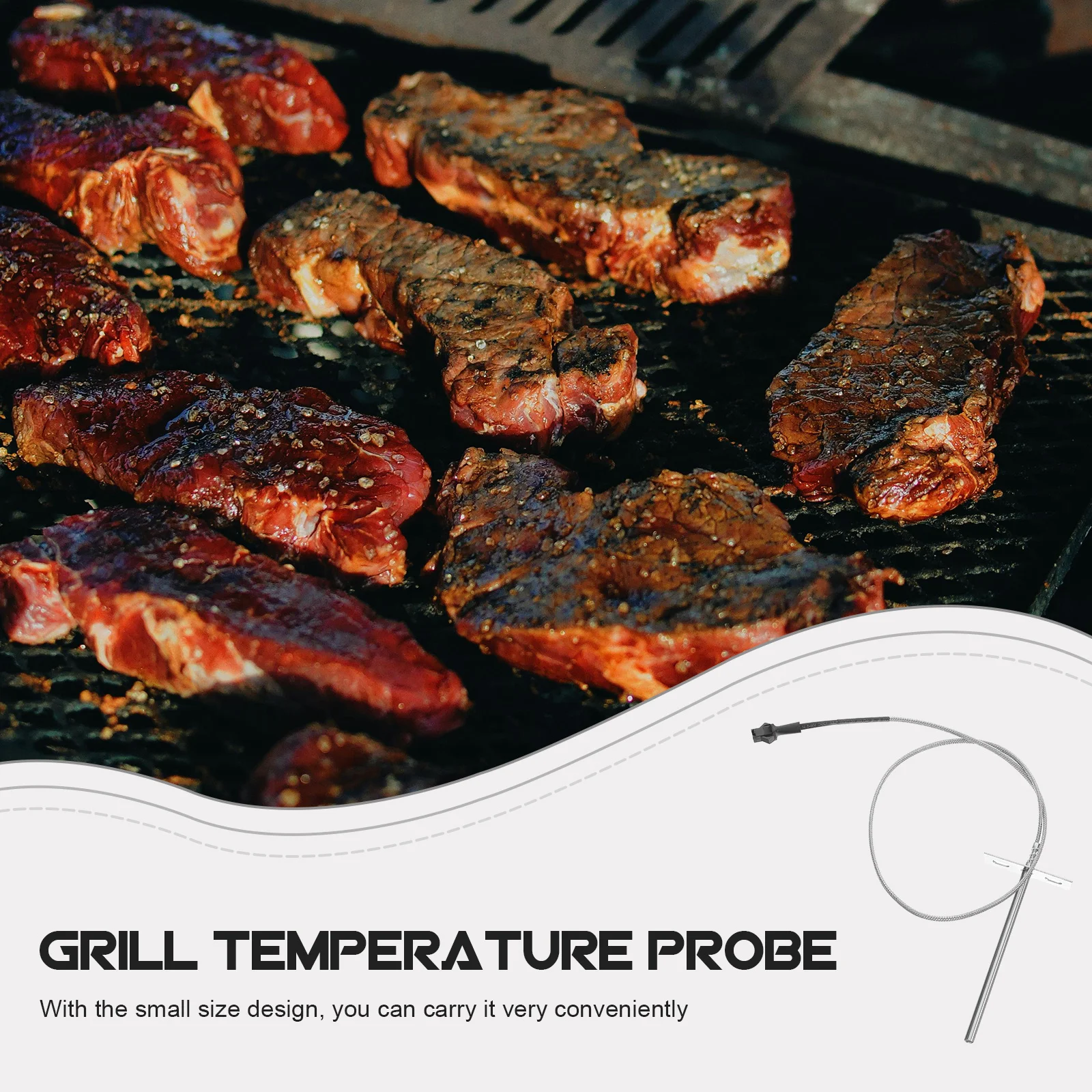 

1Set Temperature Sensor Quick Install Grill Temp Probe for Smoker Bbq Grill Machine Supplies Temperature Probe