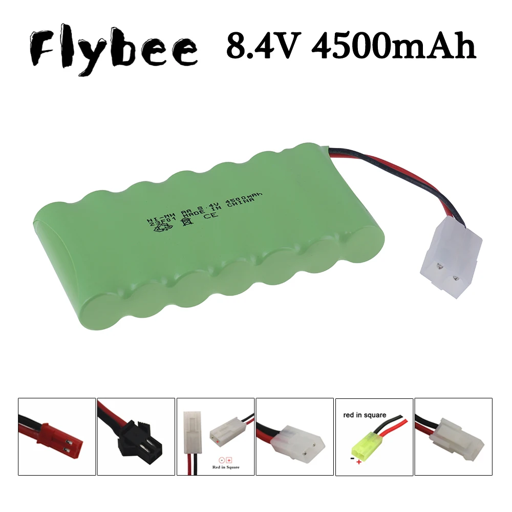 RC 장난감용 충전식 배터리 팩, 업그레이드 용량, 8.4V, 4500mah, Ni-MH AA, 자동차 탱크 기차 트럭 로봇 보트 건 도구 배터리