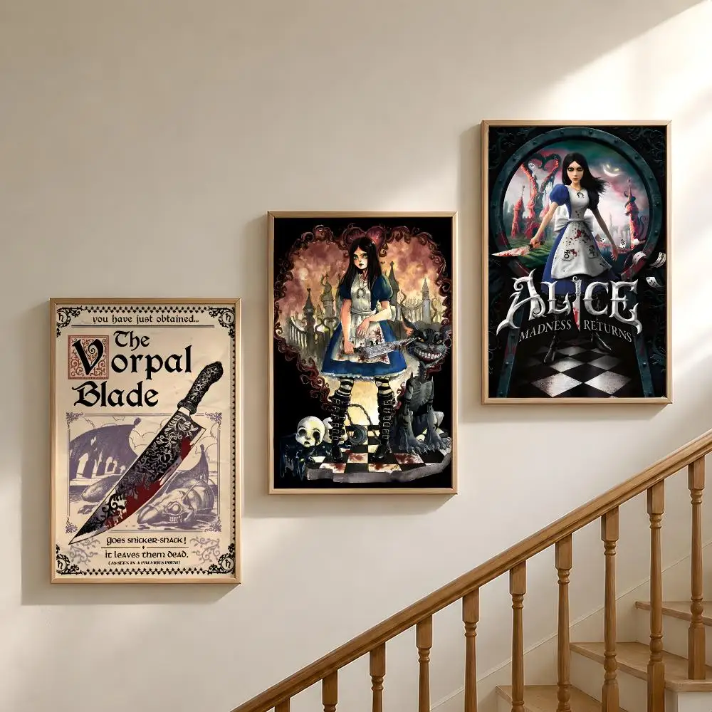 Game Alice Madness Returns Gothic Poster Waterproof HD Modern Peel And Stick Wall Decor Bedroom Living Room Dorm Office