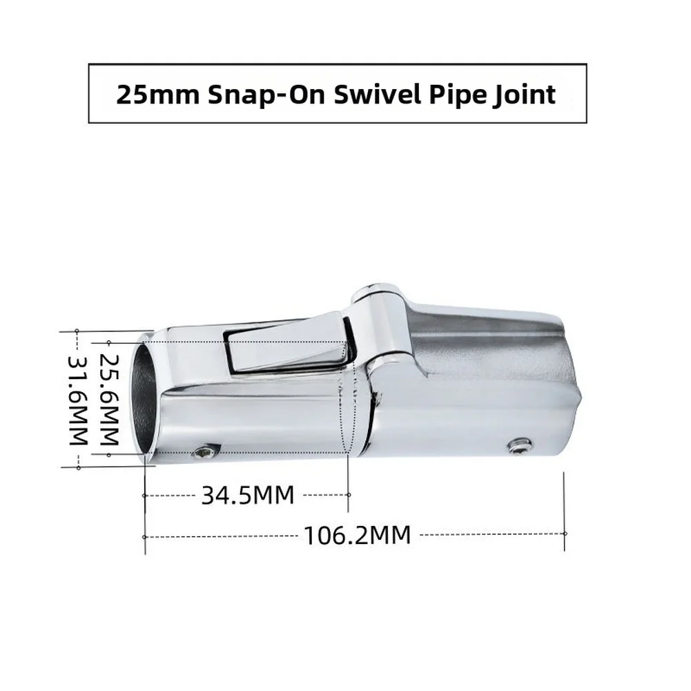 

316 Stainless Steel Swivel Pipe Connector Joint Clip-On Type with Folding Buckle for Secure Boat and For Yacht Pipe Installation