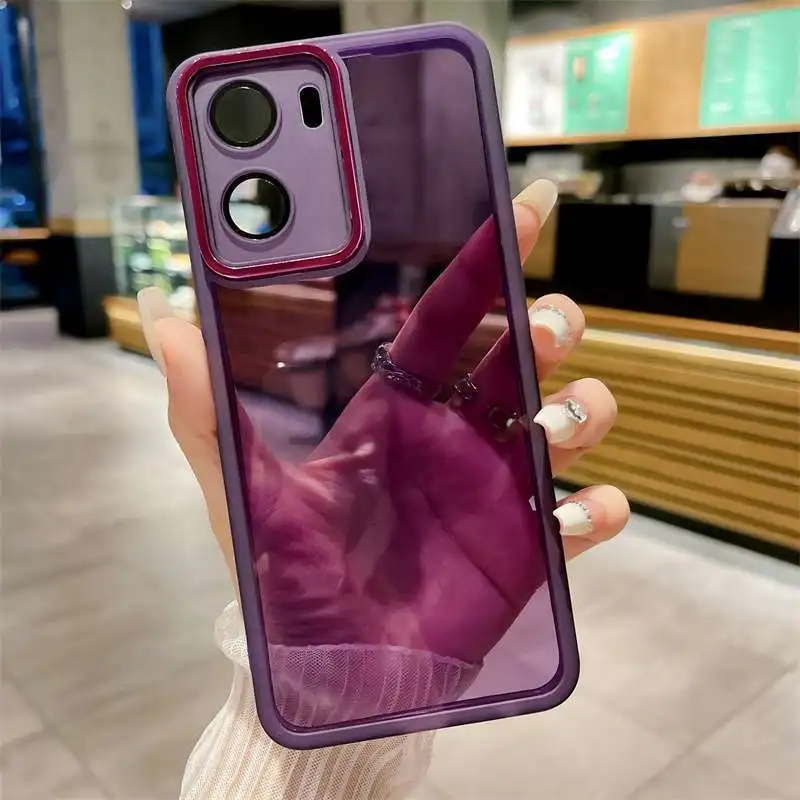 ل Vivo V29e الهند حافظة طبقة حماية عدسة واضحة ل vivo Y200 5G الهند لون الحلوى لينة سيليكون غطاء مقاوم للصدمات #1