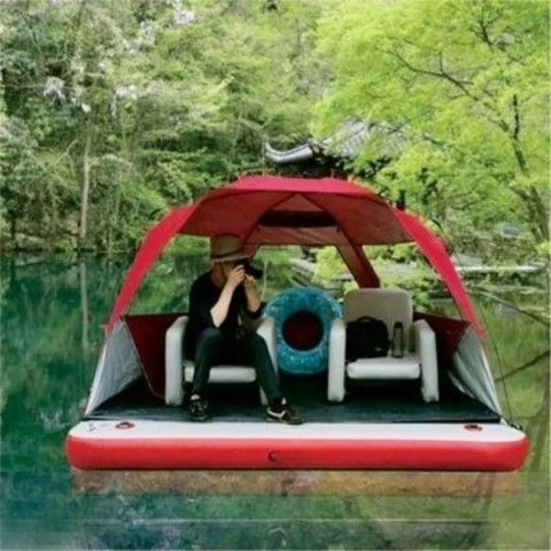Inflatable floating platform magic carpet, fishing platform boat, yacht floating floating fishing platform, water luya boat, out