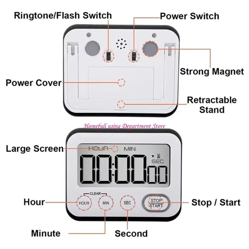 Count Up/Down Timer Digital Timer Stopwatch for Classroom Home Table Timer Timer LCD Display Cooking Timer