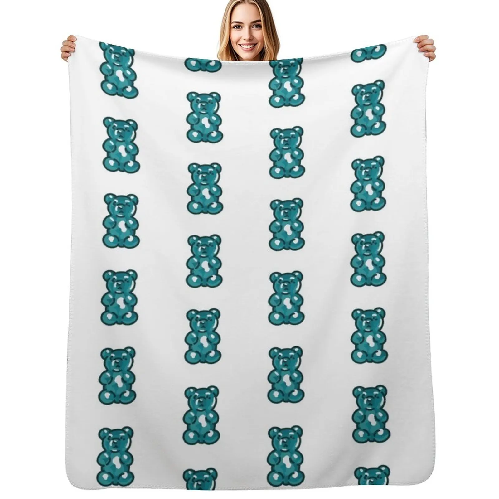 

Gummy Bear- Blue Throw Blanket Stylish Decor Blanket Gift for Friends Roommate