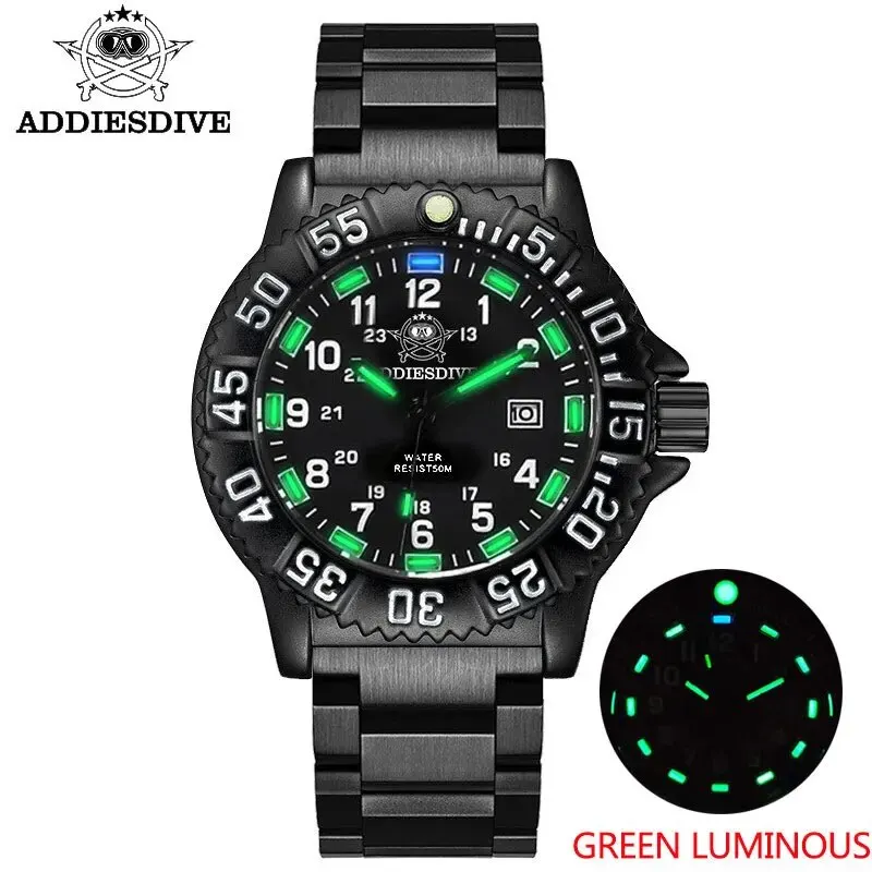Addiesdive Mode Herren Analog uhr 50m wasserdichte Leucht rohr Nylon Sport Männer Militär Armbanduhren Quarzuhr für Herren 5