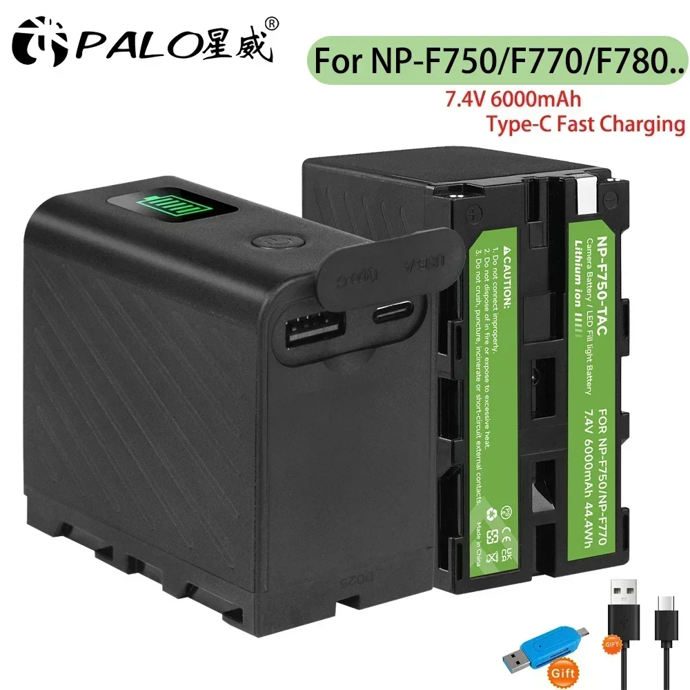Hisewen 2 Batterie NP-F970 Con Porta USB E Ricarica Micro USB, 8850mAh 7.4V Per Sony E Luci LED YONGNUO - 2