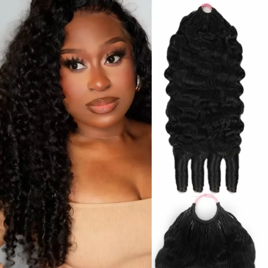 

30-дюймовые бирманские кудрявые волосы для плетения крючком, предварительно разделенные, без узлов, прочные, многоразовые, с предварительно проработанными петлями, для женщин