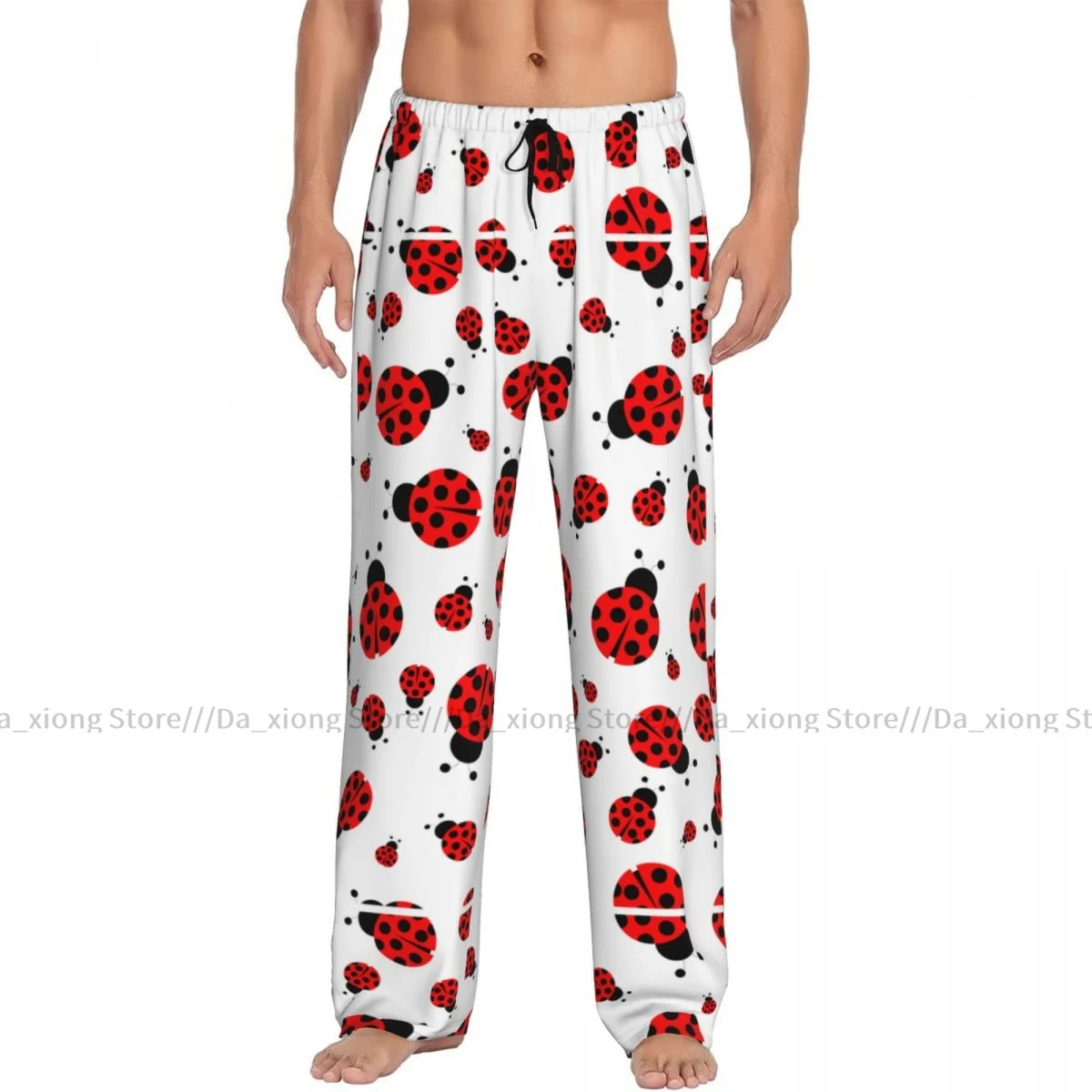 Men's Sleepwear Loose Sleep Pants Pajamas Ladybug Long Lounge Bottoms Casual Homewear