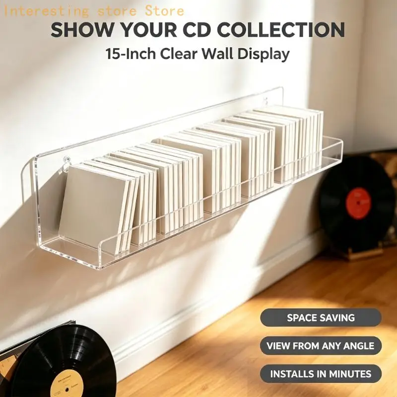 Wandmontierte Album-Displayhalter, transparentes Acryl, 4er-Pack mit erhöhten Vorderkanten und unabhängigem Abstand für einen – Detail 8