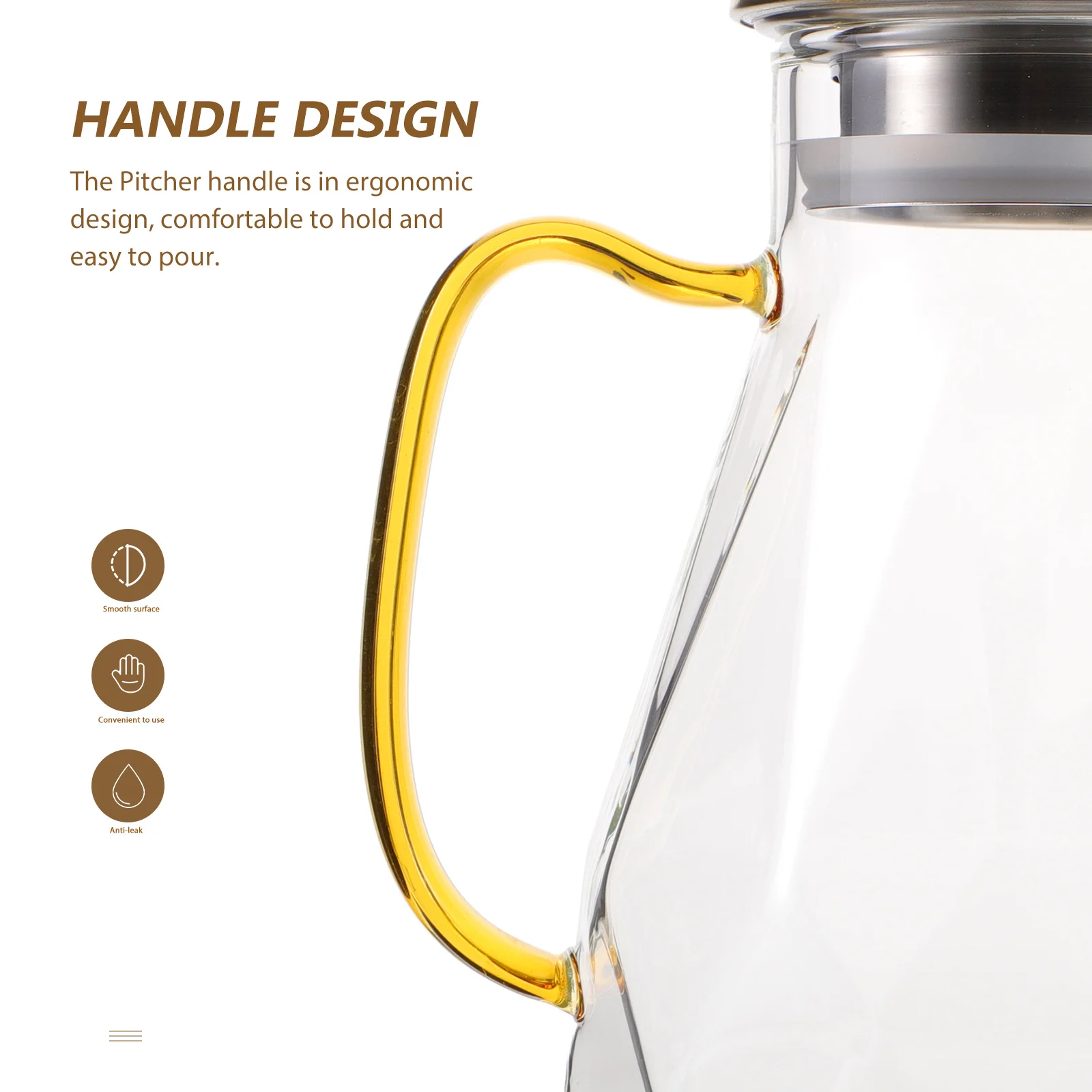 

Glass Water Pitcher with Filter Lid Large Capacity Easy Clean Suitable for Home Restaurant Hotel Cooling Water Pot