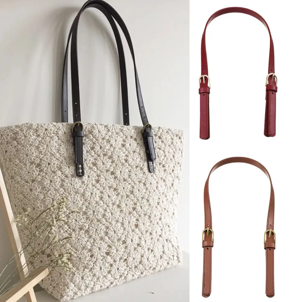 2pcs PU Leather Shoulder Bag Strap Adjustable Handbag Straps Detachable Double Buckle Bag Handles 64-69cm Women Bag Accessories