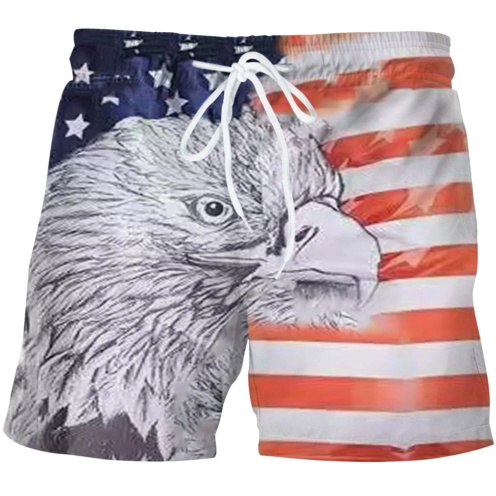 New American Independence Day Flag Fashion Men Women Tracksuits Crewneck Hip Hop Shorts Plus Size S-7XL Gym Shorts Men S-7XL
