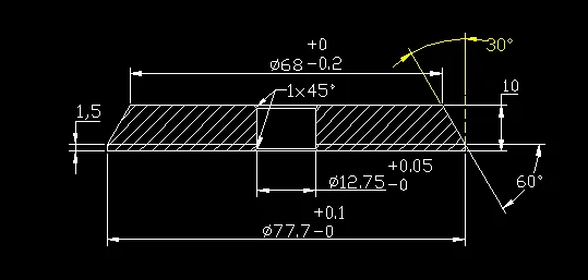 CBN SDC Diamant-Schleifscheibe Bohrerschleifmaschine Bohrerschärfer Schleifer 60 Grad Winkel 78*12,7*10mm für 13-Typ – Detail 1