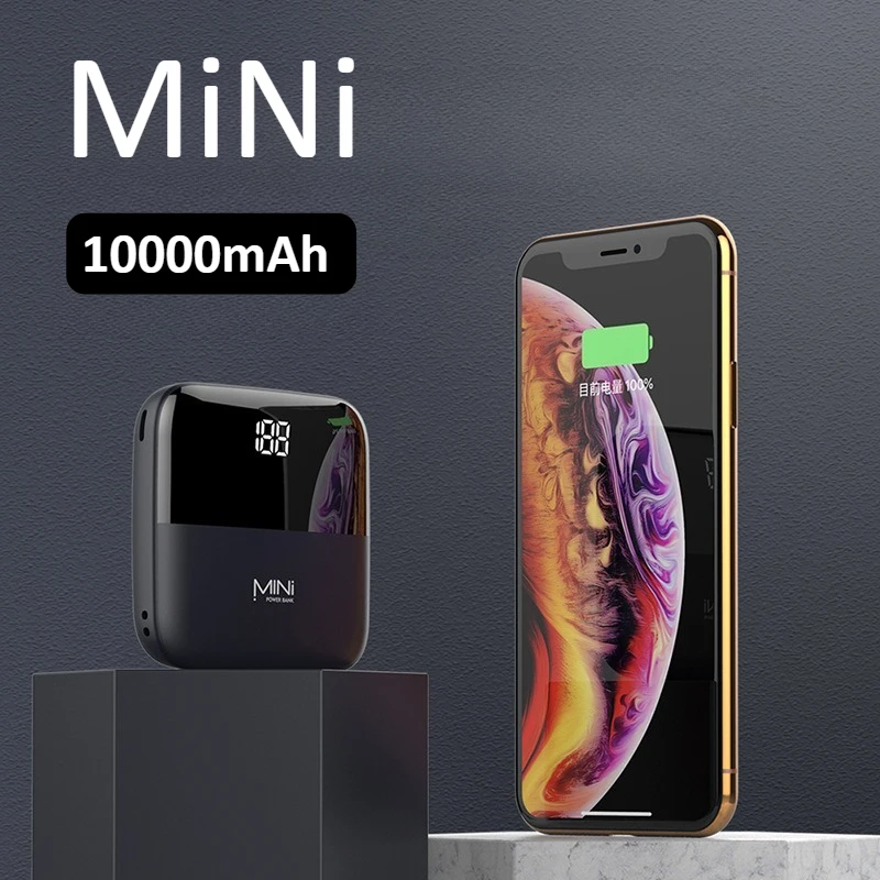 

Мини-портативный внешний аккумулятор большой емкости 10000 мАч с быстрой зарядкой для IPhone 14 13 Xiaomi Samsung Huawei