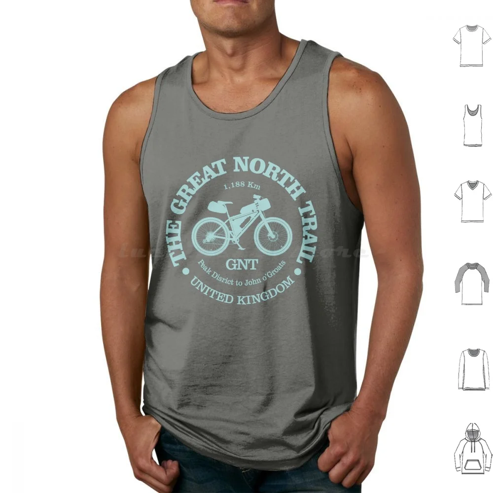 Great North Trail ( Cycling ) Tank Tops Print Cotton Great North Trail John Ogroats District District Cycling Uk Cycling