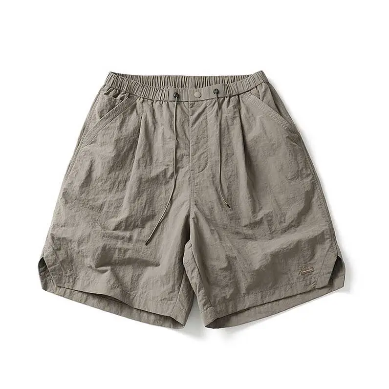 Summer Mountain-Style Outdoor Functional Waterproof Cargo Shorts for Men Loose-Fit Japanese Vintage Lightweight Straight Shorts