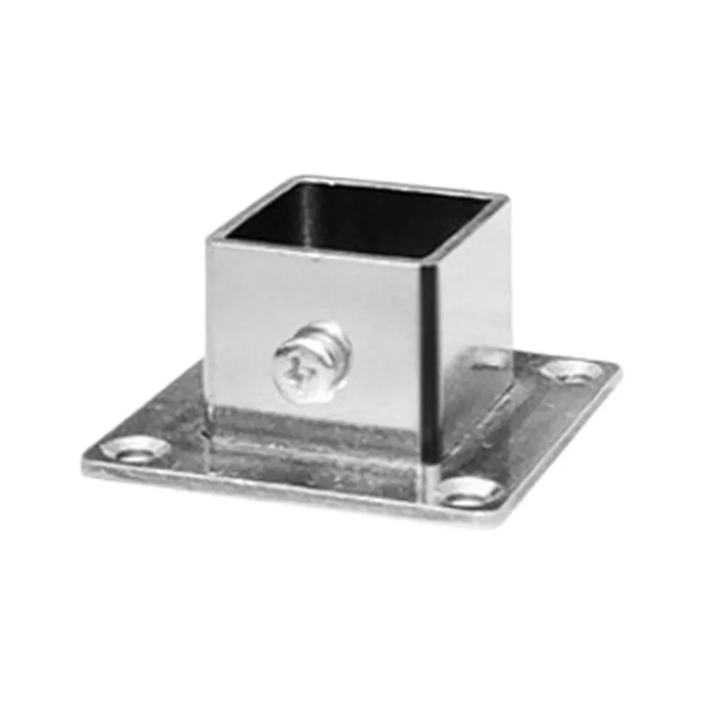 Square Pipe Base Plate Stainless Steel 201 Metal 25x25mm 30x30mm Low Profile Floor Mount Support for Railing Frames