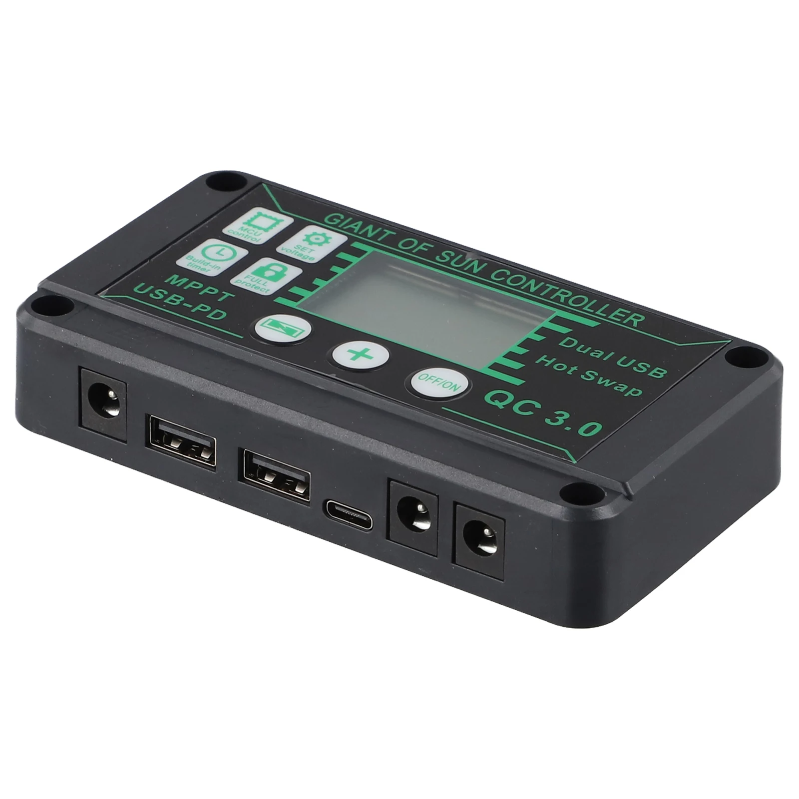 MPPT Solar Charge Controller with Digital Display for 12V 24V Battery Systems 10A to 100A Adjustable Current Regulation