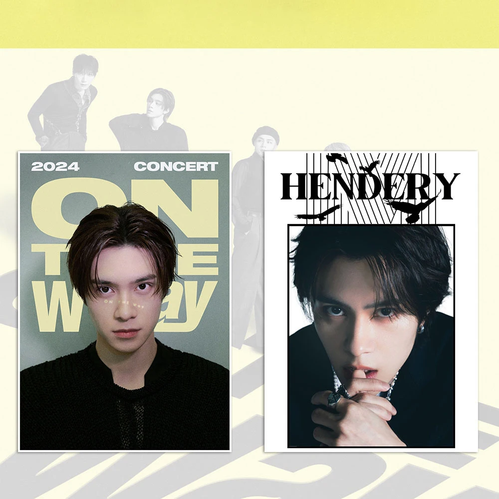 2Pcs/Set KPOP Ten Hendery Yangyang ON THE WAY Concert Posters Xiaojun Kun Fashion Self-adhesive Wall Decorative Stickers Gifts