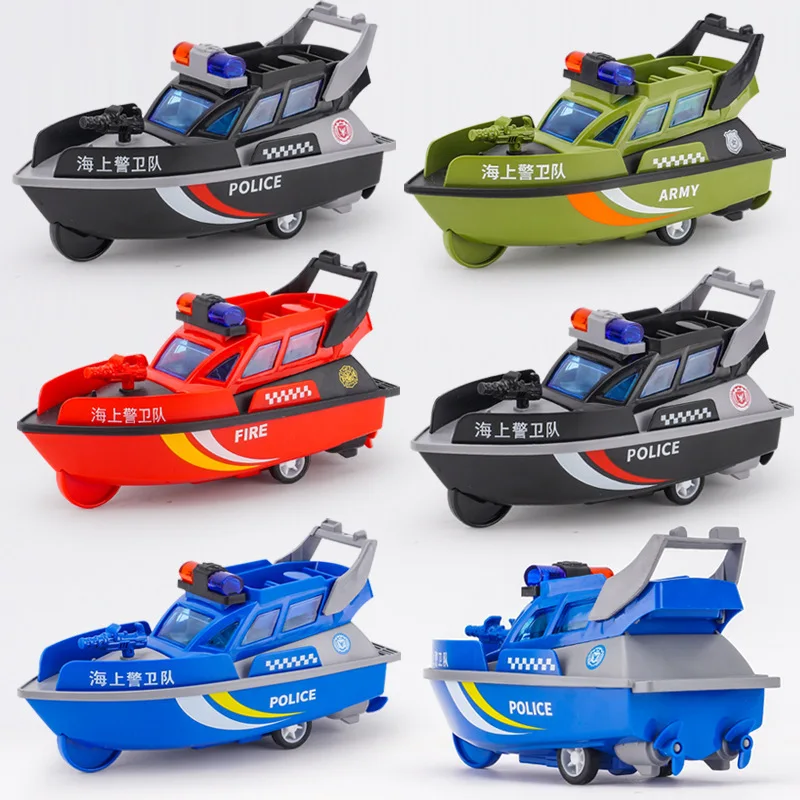 Children's Inertia Boat Toy Mini Plastic Simulation Speedboat Model Toy Boat Model Inertial Boat Kids Puzzle Toys Car Boys Gifts