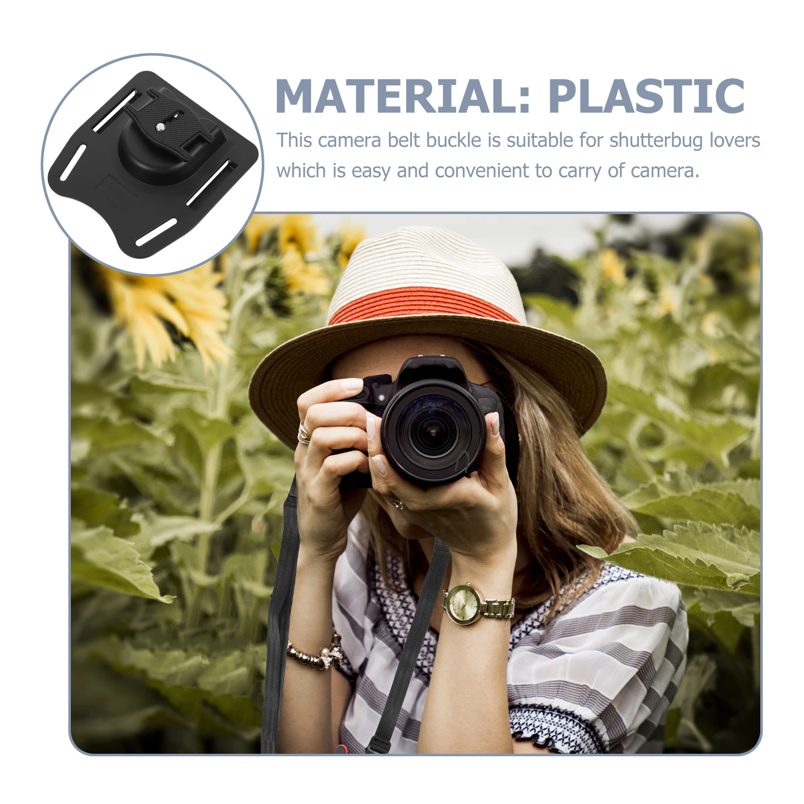 

Camera Belt Buckle Durable Lightweight Plastic Waist Clip Holder Fast Loading Rig Travel Portable Black Camera Hanger Rig