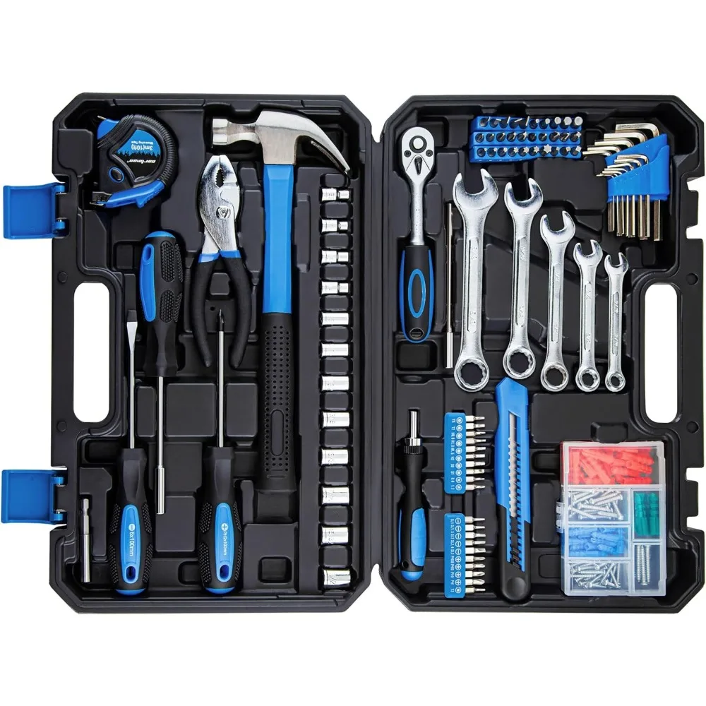 

180 Piece Socket Wrench Auto Repair Tool Set Mixed Hand Tools with Plastic Storage Case