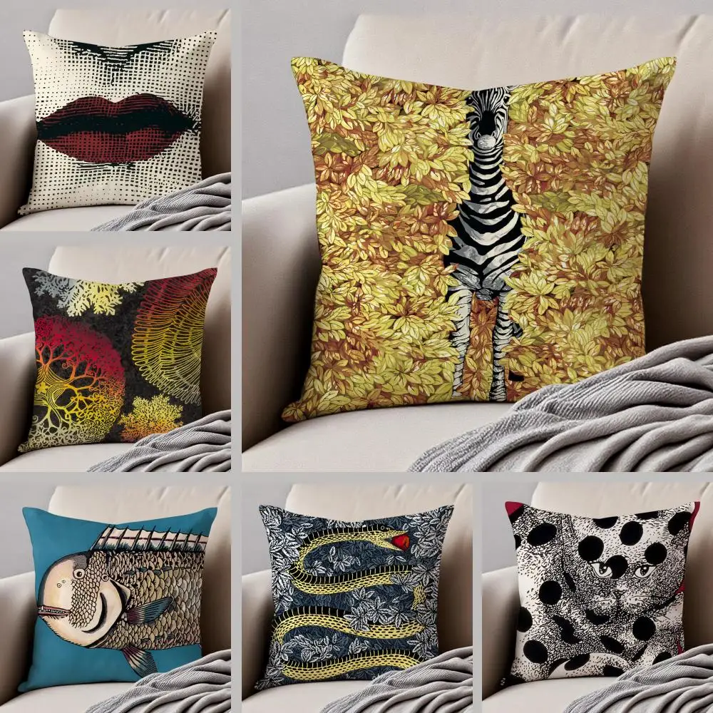 Vintage England Style Abstract Art Figure Cushion Cover Throw Pillow Cover Hidden Button Durable Polyester Chair Cushion