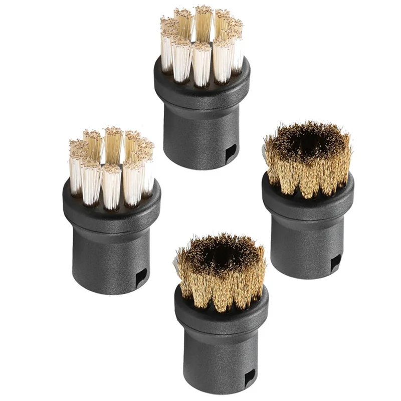 A97T For Karcher Power Brush Set,Round Brushes For Stubborn Dirt For Kitchen Household,2 Brass Brushes And 2 Power Brushes