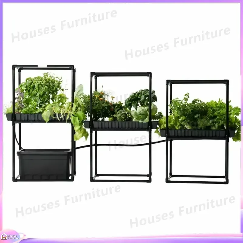 54 Inch Smart Hydroponic Garden System Triple Layer Vertical Planter Modern Outdoor Indoor Flower Pot Stand Automated Growing