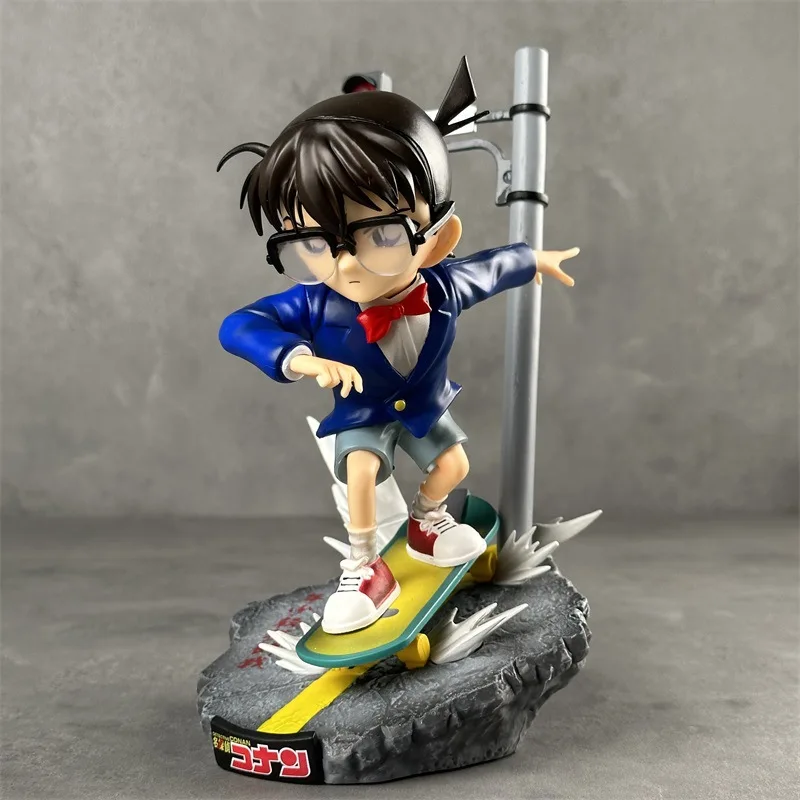 

22cm DS Detective Conan PVC Action Figure GK Skateboard Conan Edogawa Anime Collectible Doll Model Toy Gift for Fans