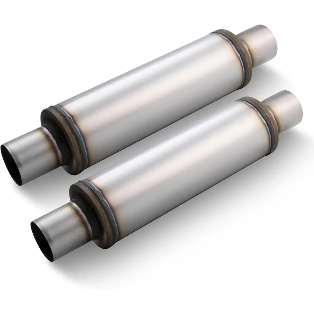 

2.5 Exhaust Mufflers, 2.5 Inlet & Outlet Universal Muffler, 20 Overall Length Stainless Steel Straight Through Design Exhaust Ti