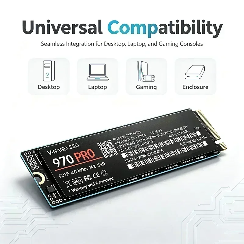 PCIe 4.0x4 M.2 NVMe 970 PRO SSD 500GB 1TB 2TB 4TB 7300MB/s Drive Loads Games in Seconds PS5 Laptop Desktop Pro
