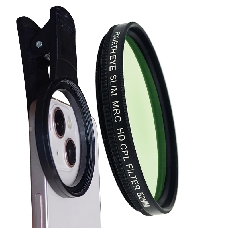 Уменьшить отраженный свет татуировок с 52 мм фильтром объектива CPL для объектива мобильного телефона круглый поляризационный фильтр совместимый с iPhone