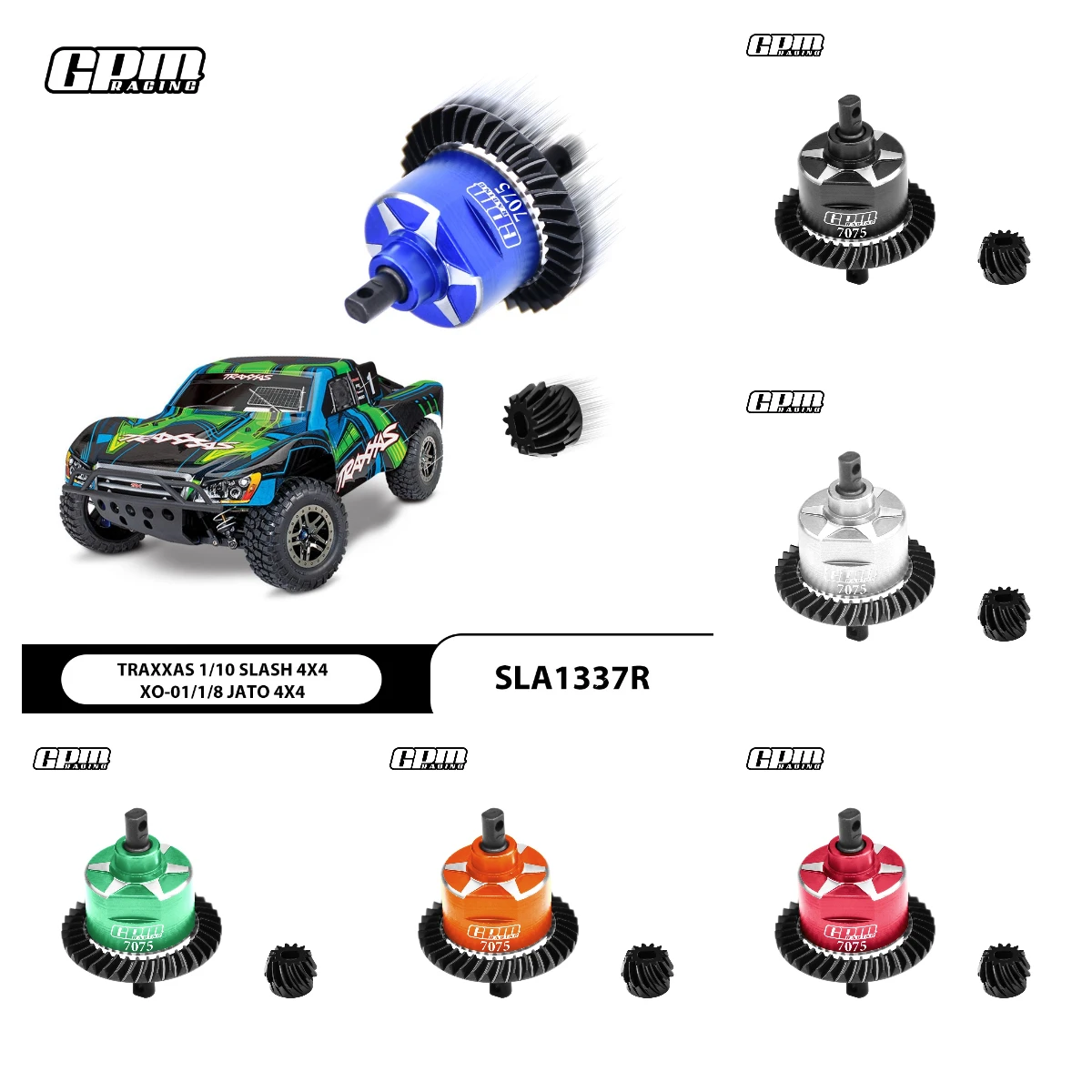 

GPM Carbon Steel&7075 Alloy Rear Complete Diffs For traxxas Slash 4X4 XO-01 Jato 4S-90386-4