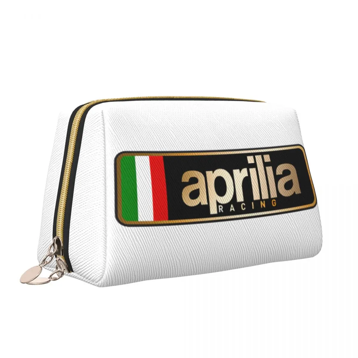 Aprilia Italy Racing Logo Makeup Bag for Women Travel Cosmetic Organizer Cute Motocross Storage Toiletry Bags