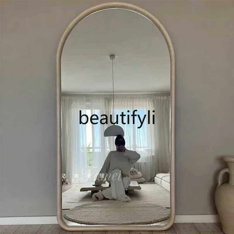 

French retro full-length mirror household bedroom full-length mirror medium antique fitting mirror wall-mounted1184