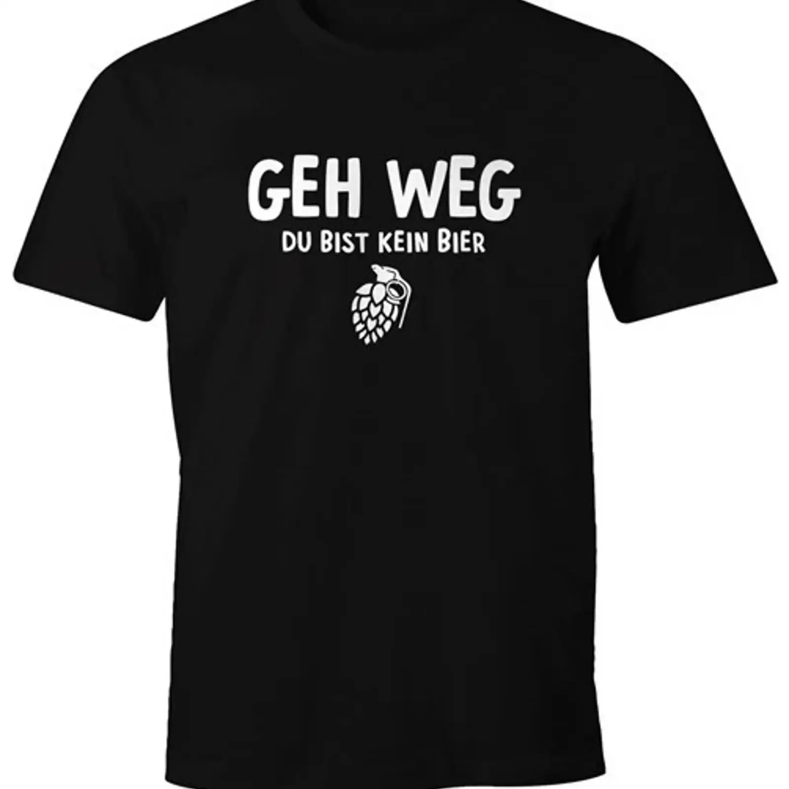Camiseta de hombre con diseño 'Geh weg du bist kein Bier' y 'Fun Granate Spruch', estilo vintage, unisex, versátil, elegante, ligeramente de diseñador