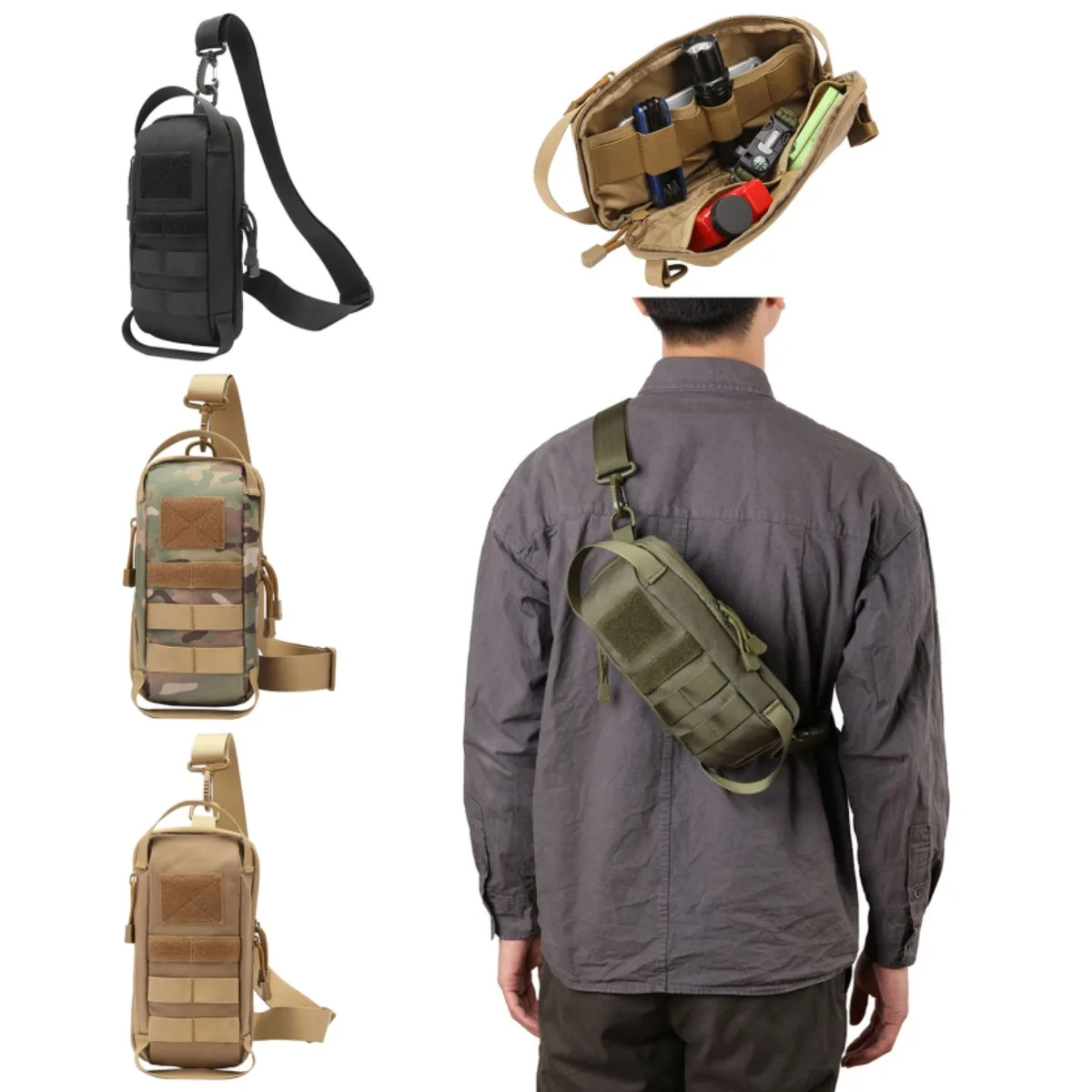 Portable EDC Single Shoulder Chest Bag Crossbody Waist Bag Waterproof Phone Pack For Running Climbing Outdoor Daily Use