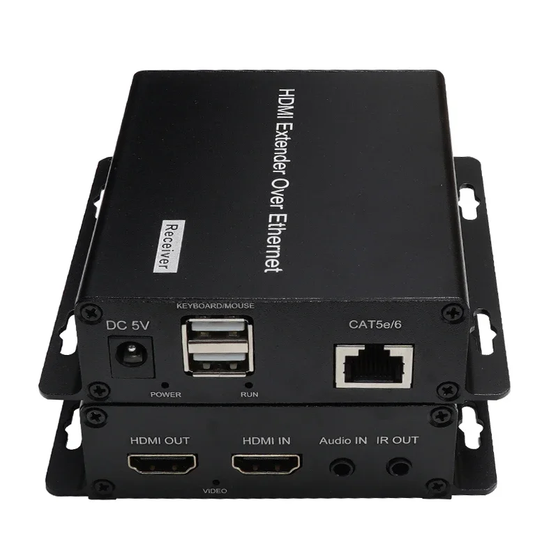 2026 200m HDMI Extender 1080P 60Hz Over IP Cat5e Cat6 Cable Loop Out KVM Function HDMI Splitter Transmitter and Receiver