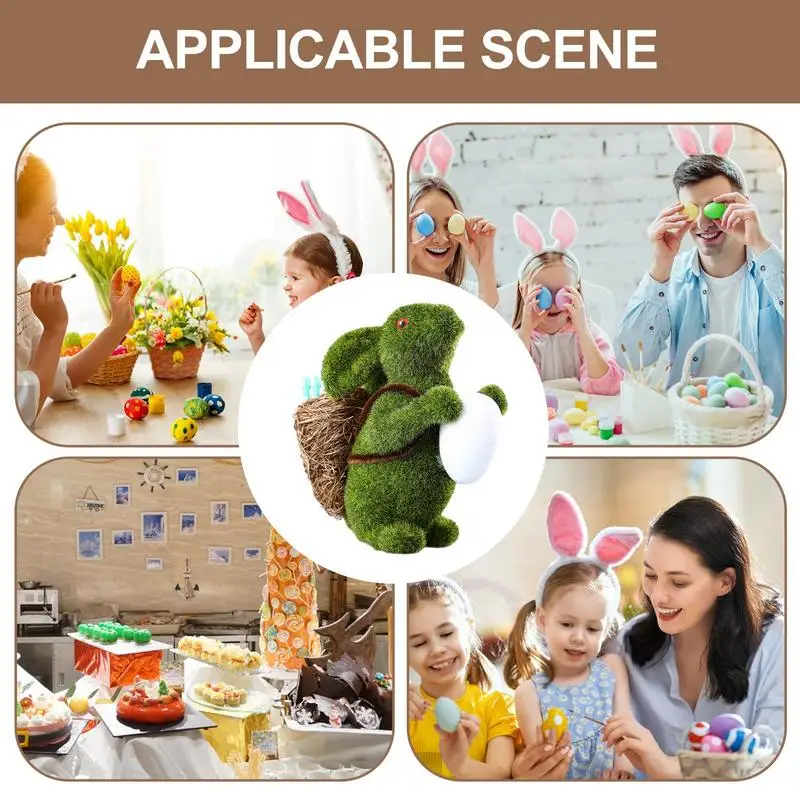 أرنب الطحلب الراتنج أرنب عيد الفصح يعانق بيضة حديقة عيد الفصح مصغرة أرنب الشكل الأرنب التماثيل عيد الفصح الحيوان أرنب قالب #4