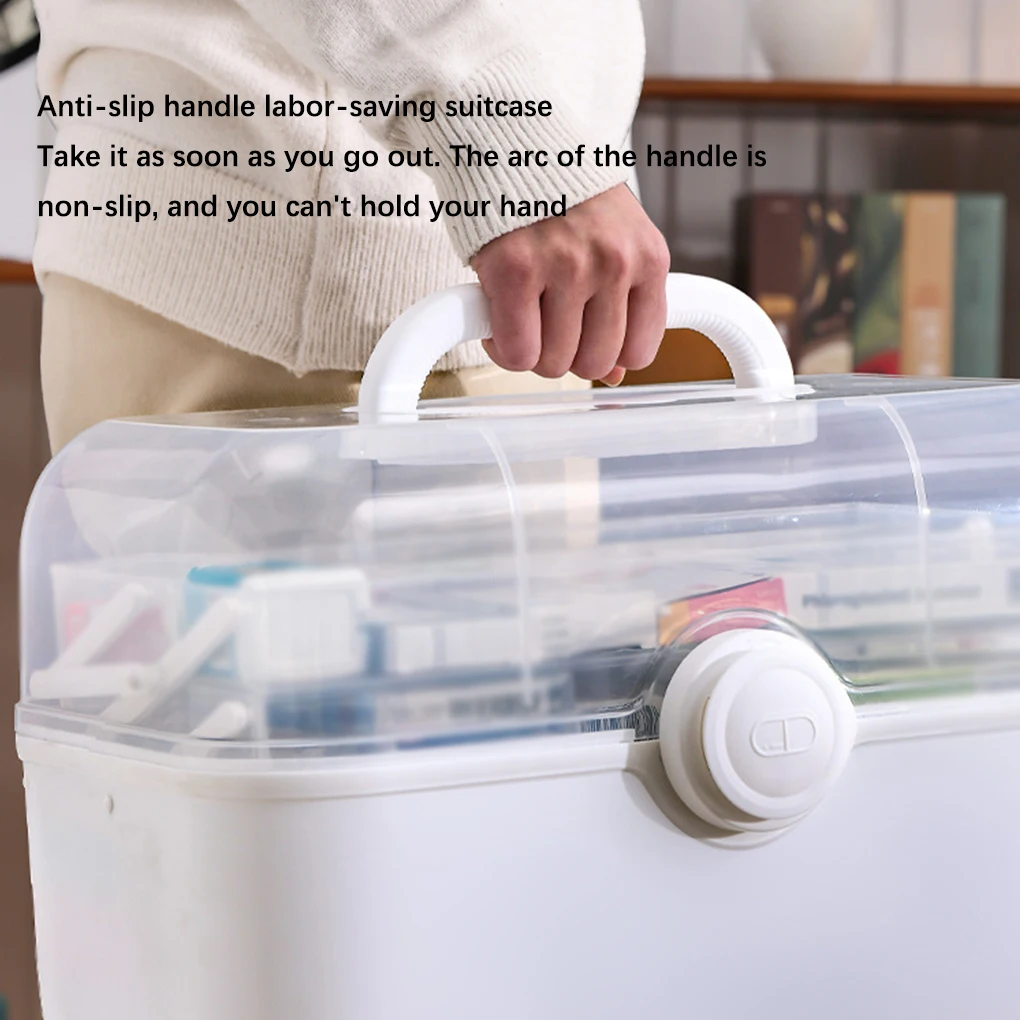 Medicine Box Organizer First Storage Aid Chest Container Capacity